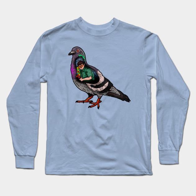 Pigeon Controller Long Sleeve T-Shirt by Harley Warren